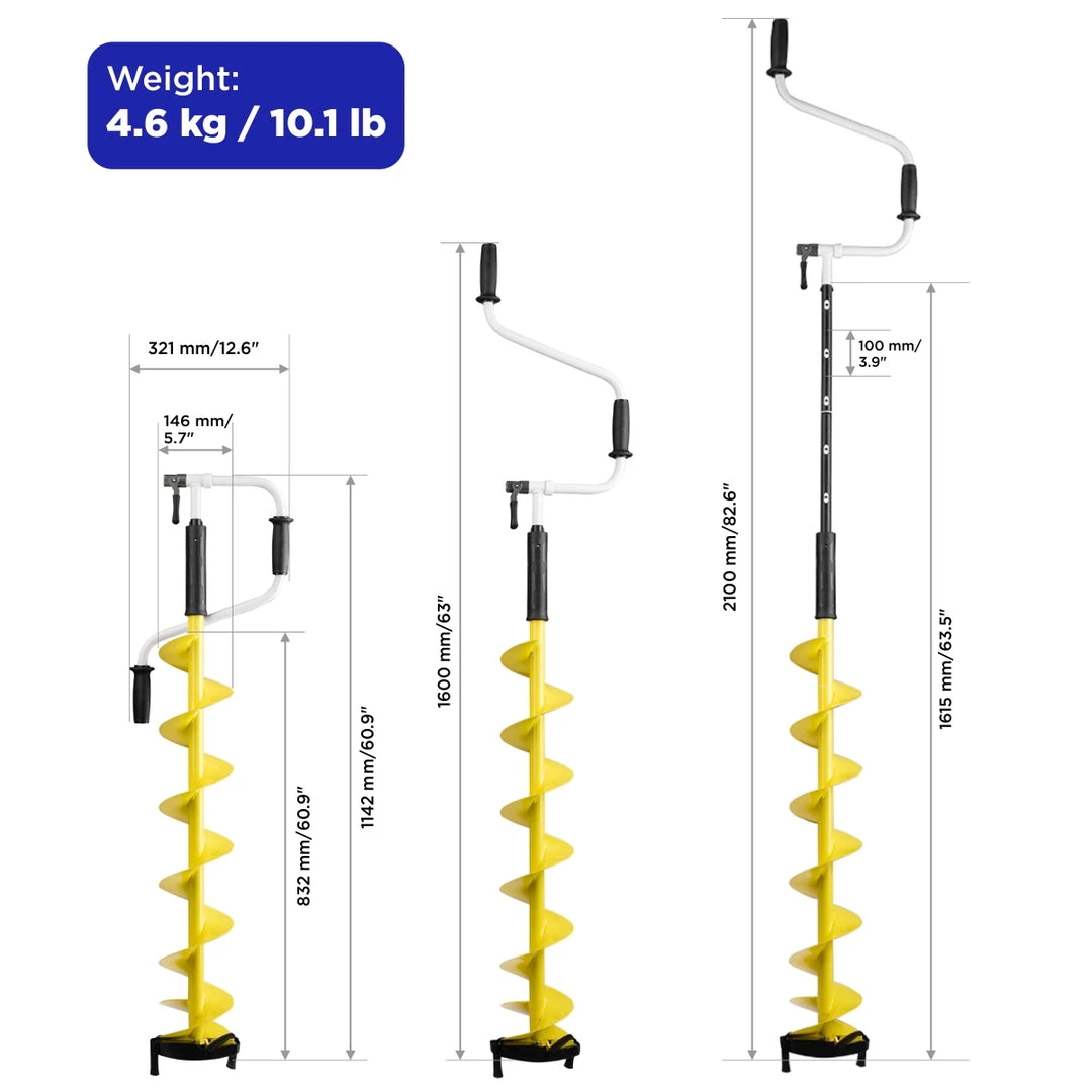 NISUS Ice Augers & Bits ICEBERG Premium Ice Auger With Cordless Drill Adapter - 6 Inch Diameter 5 NISUS Ice Augers & Bits ICEBERG Premium Ice Auger With Cordless Drill Adapter - 6 Inch Diameter