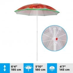 NISUS Beach Umbrellas Fruit Pattern Folding Tilting Beach Umbrella With Carry Bag