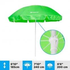 NISUS 5, 6 Ft Green Folding Tilting Beach Umbrella With Carry Bag Beach Umbrellas 12 NISUS 5, 6 Ft Green Folding Tilting Beach Umbrella With Carry Bag Beach Umbrellas