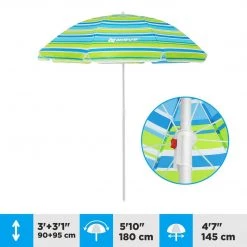 NISUS 4, 5 Ft Sea-Green Folding Beach Umbrella With Carry Bag 16 NISUS 4, 5 Ft Sea-Green Folding Beach Umbrella With Carry Bag