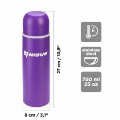 NISUS Water Flasks Portable Insulated Vacuum Flask With 2 Lid Cups, 25 Oz, Limited Edition 21 NISUS Water Flasks Portable Insulated Vacuum Flask With 2 Lid Cups, 25 Oz, Limited Edition