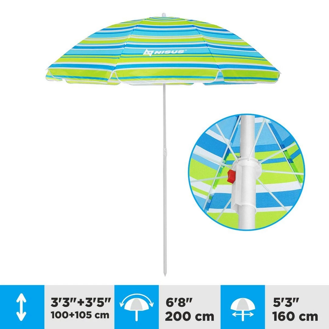 NISUS 4, 5 Ft Sea-Green Folding Beach Umbrella With Carry Bag 9 NISUS 4, 5 Ft Sea-Green Folding Beach Umbrella With Carry Bag