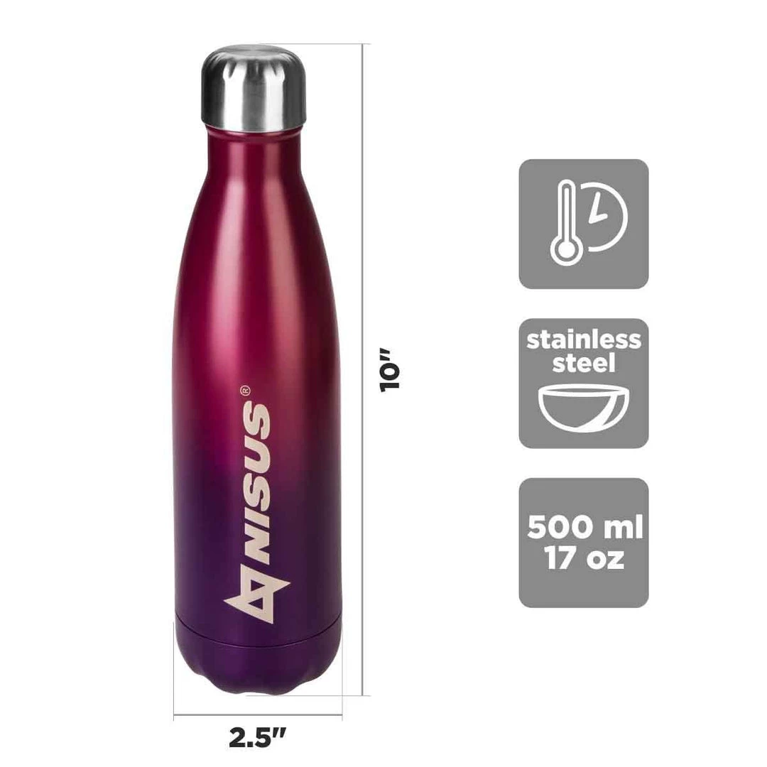 NISUS Water Bottles Double-Colored Twist Top Water Bottle | 17 Oz | Stainless Steel | CLEARANCE 8 NISUS Water Bottles Double-Colored Twist Top Water Bottle | 17 Oz | Stainless Steel | CLEARANCE
