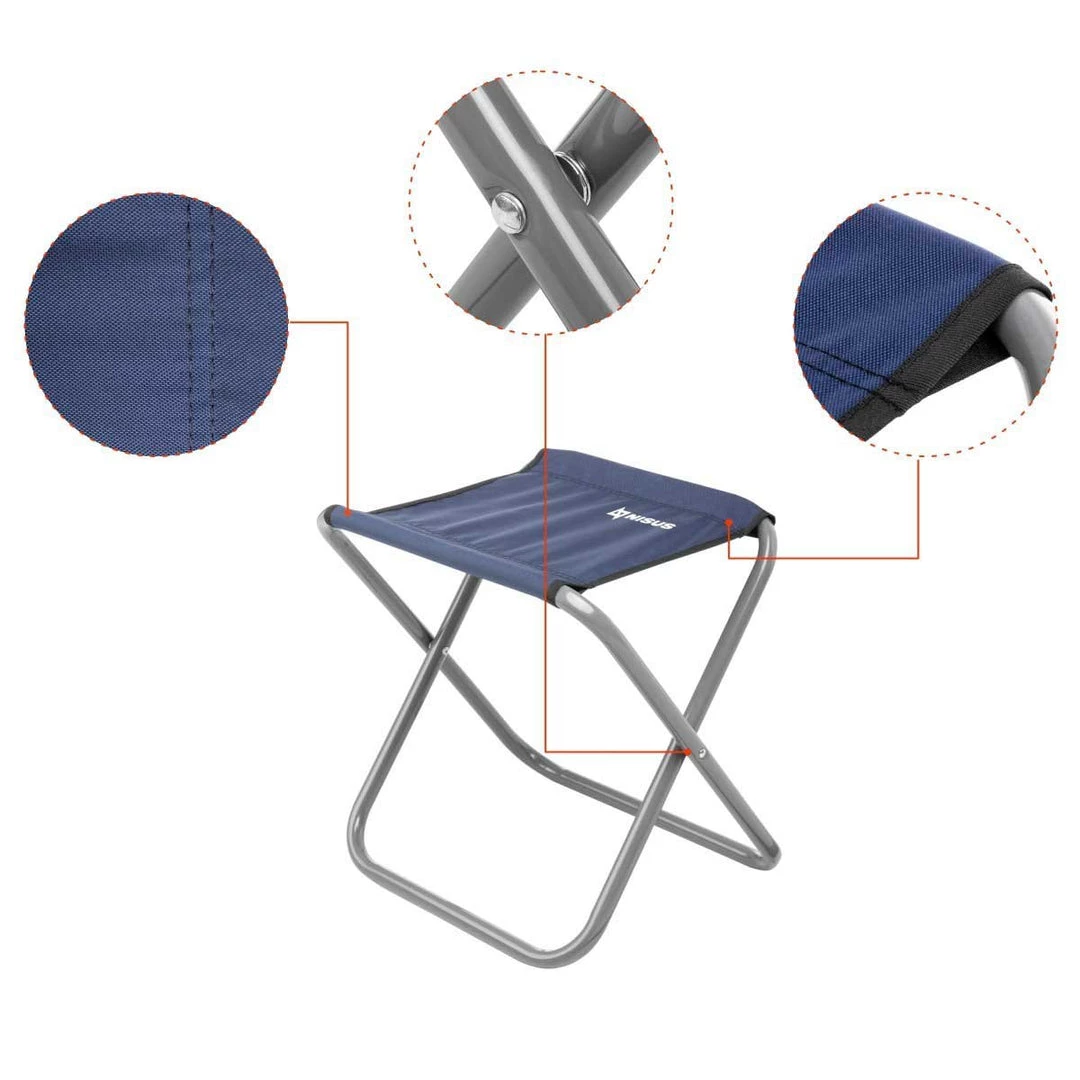 NISUS Set Of 2 Blue Folding Camping Chairs With Steel Frame 6 NISUS Set Of 2 Blue Folding Camping Chairs With Steel Frame