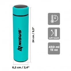 NISUS Water Bottles Stainless Insulated Water Bottle With LED Temperature Display, 15 Oz