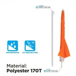 NISUS Beach Umbrellas 4, 5 Ft Orange Folding Beach Umbrella With Carry Bag