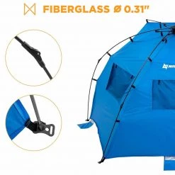 NISUS Large Easy Up Beach Tent For 4 Person Sun Shade Shelter UPF 50+