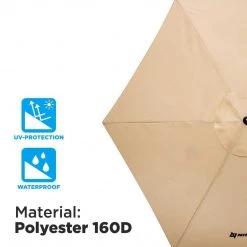 NISUS Beach Umbrellas Patio Garden Large Folding Tilting Umbrella, Beige