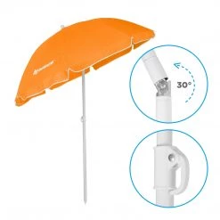NISUS Beach Umbrellas 5 Ft Orange Tilting Portable Beach Umbrella With Carry Bag