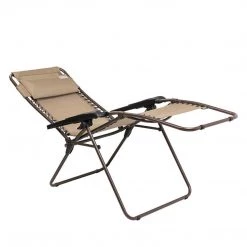 Camp Chairs NISUS Zero Gravity Folding Lounge Armchair | Reclining | Pillow Headrest | Beige | CLEARANCE 10 Camp Chairs NISUS Zero Gravity Folding Lounge Armchair | Reclining | Pillow Headrest | Beige | CLEARANCE