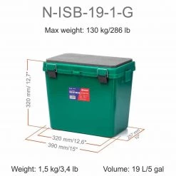 NISUS Ice Fishing Bucket Type Box With Seat, 5 Gal 20 NISUS Ice Fishing Bucket Type Box With Seat, 5 Gal