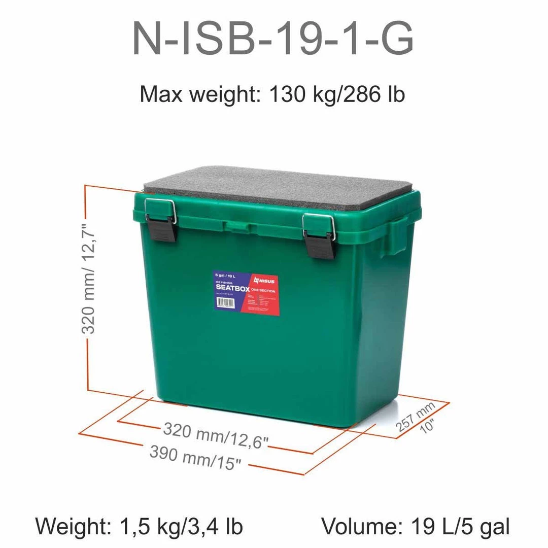NISUS Ice Fishing Bucket Type Box With Seat, 5 Gal 5 NISUS Ice Fishing Bucket Type Box With Seat, 5 Gal