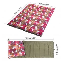 NISUS Sleeping Bags TRAVEL 185/70/200 Lightweight Synthetic Cotton Lined Camping Sleeping Bag