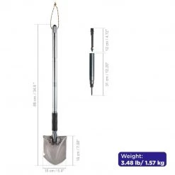 HELIOS Multifunctional 35-inch Folding Survival Shovel For Camping Shovels