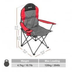 NISUS FISHING CHAIRS Folding Portable Oversize Camping Armchair With Cup Holder Armrest