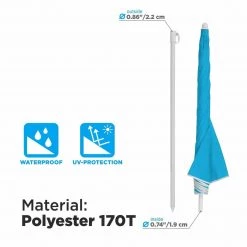 NISUS Beach Umbrellas 4, 5 Ft Blue Folding Beach Umbrella With Carry Bag