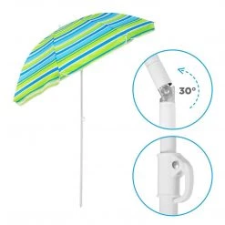 NISUS 4, 5 Ft Sea-Green Tilting Beach Umbrella With Carry Bag 16 NISUS 4, 5 Ft Sea-Green Tilting Beach Umbrella With Carry Bag