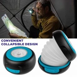 NISUS Lanterns Solar Rechargeable Collapsible LED Lantern With Power Bank