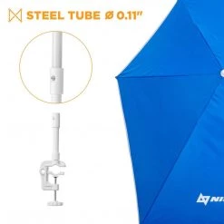 NISUS Strong Clip-On Adjustable Beach Umbrella UPF 50+