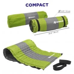 NISUS Sleeping Pads & Hammocks 2-inch Self Inflating Camping Sleeping Pad, Green And Gray