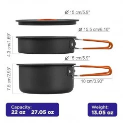 CAMPSOR Outdoor Cookware, Camping Cooking Set