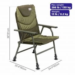 NISUS Lightweight Green Aluminum Carp Fishing Armchair