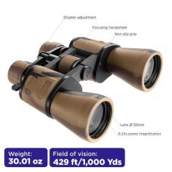 NISUS 8-24x50 Hunter's Binocular With Travel Case