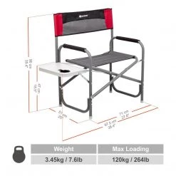 NISUS Folding Aluminum Director's Chair With Side Table - Oversized