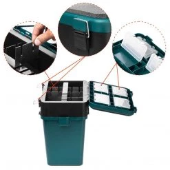 NISUS Ice Fishing Bucket Type Box With Seat | 2 Compartments | 5 Gal 24 NISUS Ice Fishing Bucket Type Box With Seat | 2 Compartments | 5 Gal