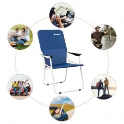 NISUS Folding Blue Steel Armchair For Camping, Outdoor, Picnic FISHING CHAIRS