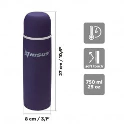 NISUS Portable Insulated Water Flask With Strainer, Purple, 25 Oz