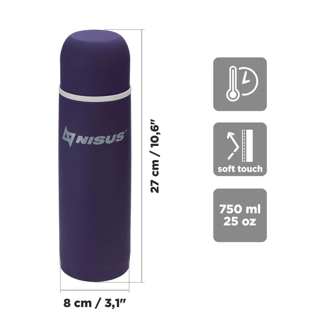 NISUS Portable Insulated Water Flask With Strainer, Purple, 25 Oz 4 NISUS Portable Insulated Water Flask With Strainer, Purple, 25 Oz