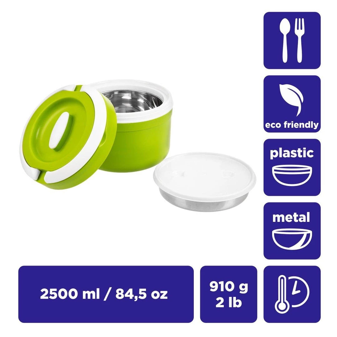PINNACLE Prime, Green Plastic Lunch Container | 84.5 Oz | Stainless Steel Insulation | CLEARANCE 6 PINNACLE Prime, Green Plastic Lunch Container | 84.5 Oz | Stainless Steel Insulation | CLEARANCE