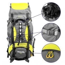 NISUS 80 Liter Large Multi Day Framed Backpack For Hiking With Height-Adjustable Back