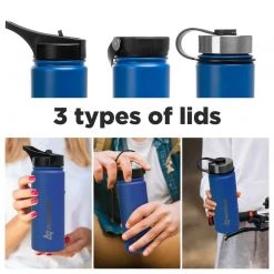 NISUS Insulated Sports Water Bottle | 18 Oz | Stainless Steel | 3 Lid Types | CLEARANCE 45 NISUS Insulated Sports Water Bottle | 18 Oz | Stainless Steel | 3 Lid Types | CLEARANCE