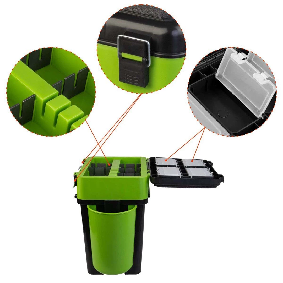 NISUS FishBox Large 5 Gal Box For Ice Fishing, 2 Compartments 7 NISUS FishBox Large 5 Gal Box For Ice Fishing, 2 Compartments