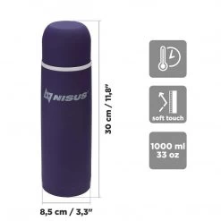 NISUS Water Flasks Compact Insulated Water Flask With Strainer, Purple, 33 Oz
