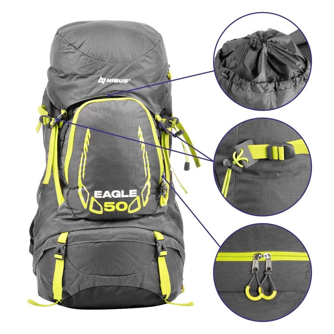 Nisus Eagle 50 L Internal Frame Hiking Backpack, Rain Cover Backpacks 8 Nisus Eagle 50 L Internal Frame Hiking Backpack, Rain Cover Backpacks