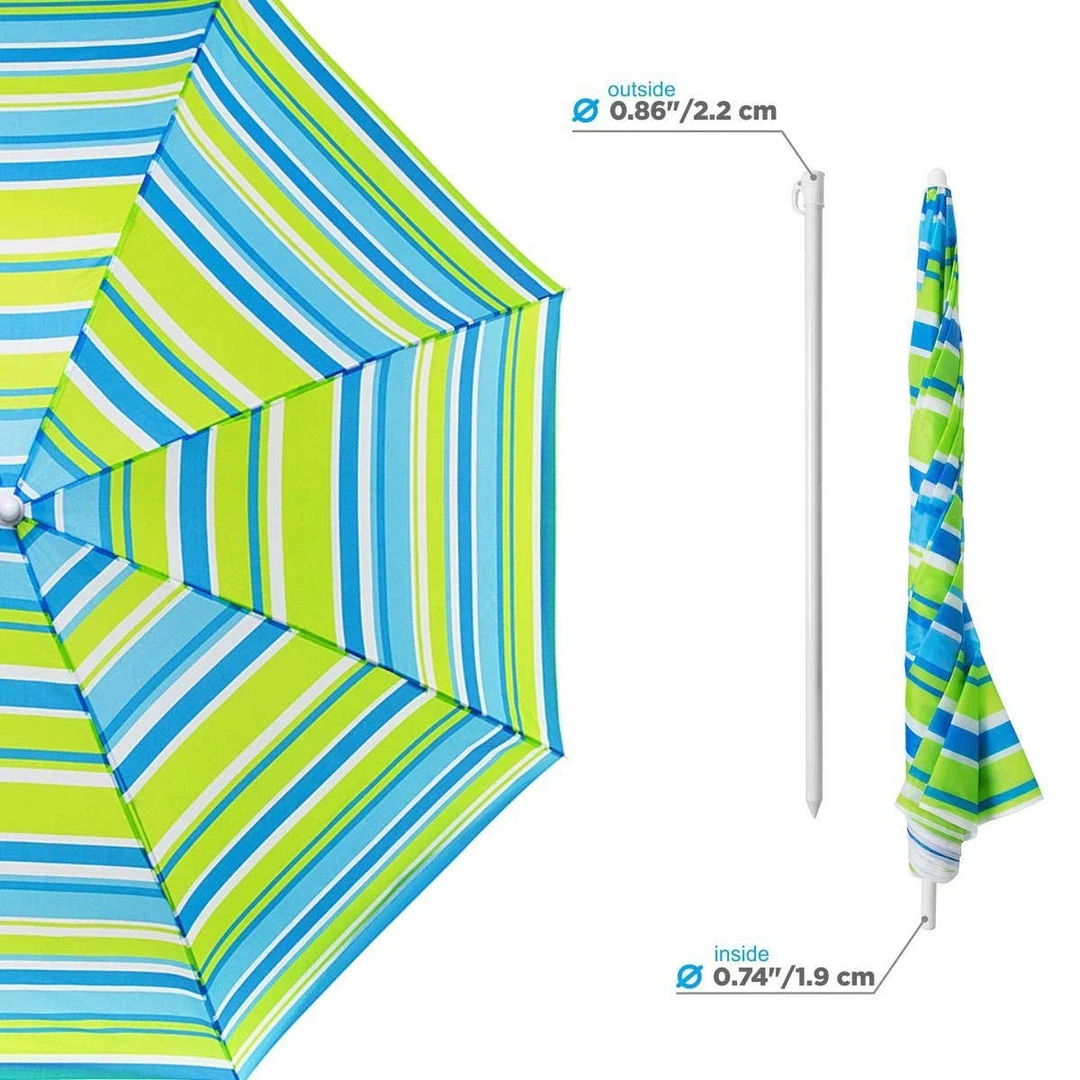 NISUS 4, 5 Ft Sea-Green Tilting Beach Umbrella With Carry Bag 6 NISUS 4, 5 Ft Sea-Green Tilting Beach Umbrella With Carry Bag