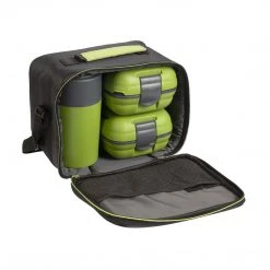 PINNACLE Paloma Set Of Two Green Plastic Lunch Boxes | 20 Oz Bottle | Insulated Bag | CLEARANCE Camp Cookware