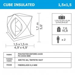 Ice Shelters NISUS Insulated 2-Person Cube Series Pop-up Ice Fishing Shelter
