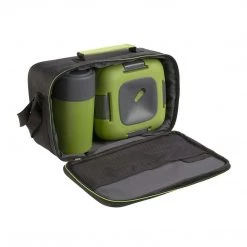 PINNACLE Paloma Green Set Of Plastic Lunch Box With 20 Oz Bottle | Insulated Bag | CLEARANCE