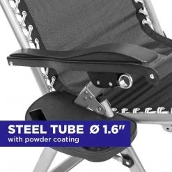 HELIOS Zero Gravity Folding Lounge Armchair With Padded Pillow And Side Table