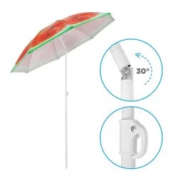 NISUS Beach Umbrellas Fruit Pattern Folding Tilting Beach Umbrella With Carry Bag