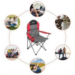 NISUS FISHING CHAIRS Folding Portable Oversize Camping Armchair With Cup Holder Armrest