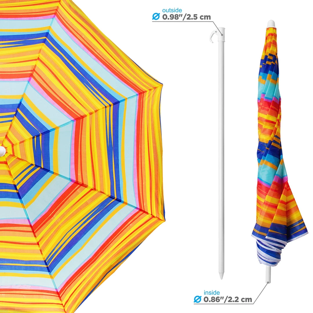 NISUS Beach Umbrellas 4 Ft, 5 Ft Bright Folding Beach Umbrella With Carry Bag 16 NISUS Beach Umbrellas 4 Ft, 5 Ft Bright Folding Beach Umbrella With Carry Bag