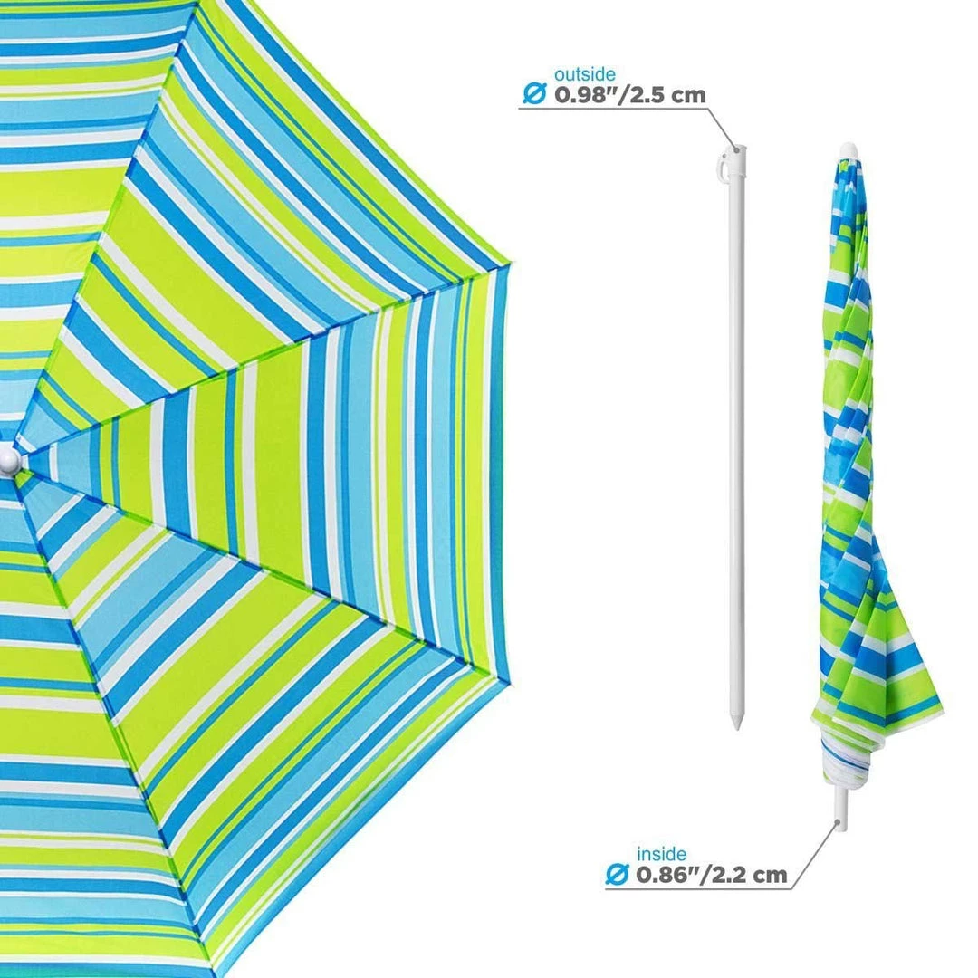 NISUS 4, 5 Ft Sea-Green Tilting Beach Umbrella With Carry Bag 8 NISUS 4, 5 Ft Sea-Green Tilting Beach Umbrella With Carry Bag