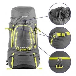 NISUS 65 Liter Lightweight Framed Hiking Outdoor Travel Backpack Backpacks