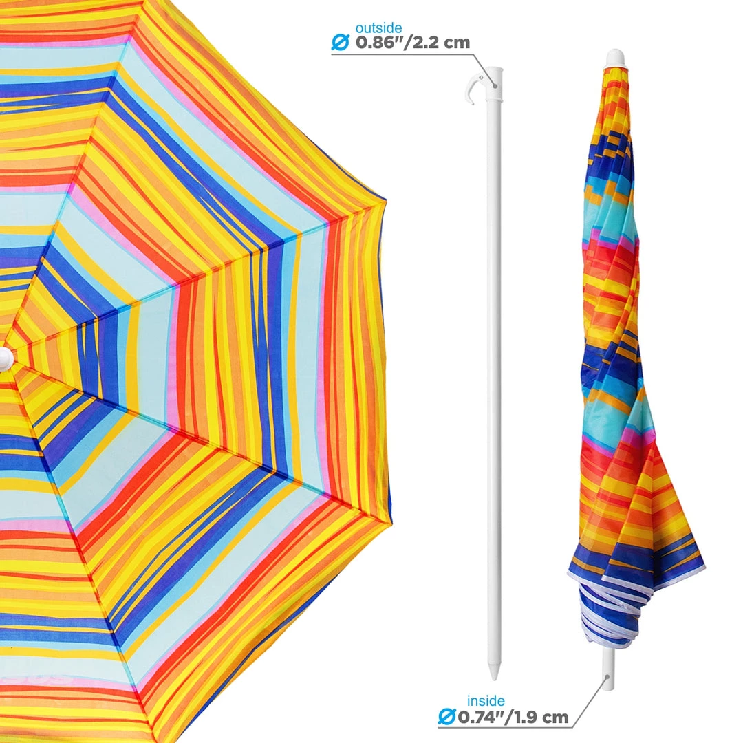 NISUS Beach Umbrellas 4 Ft, 5 Ft Bright Folding Beach Umbrella With Carry Bag 11 NISUS Beach Umbrellas 4 Ft, 5 Ft Bright Folding Beach Umbrella With Carry Bag