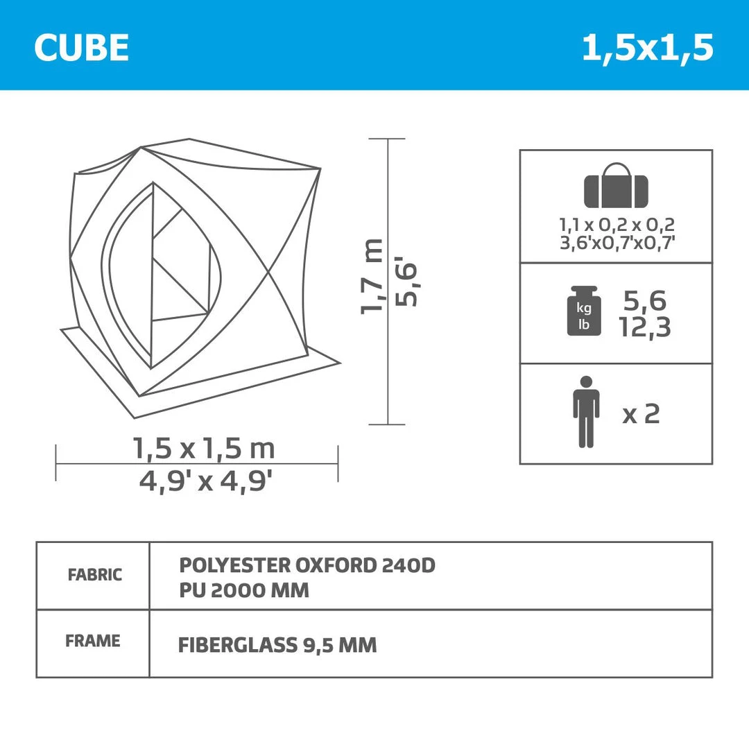 NISUS 2-Person Cube Series Pop-up Ice Fishing Shelter Ice Shelters 9 NISUS 2-Person Cube Series Pop-up Ice Fishing Shelter Ice Shelters